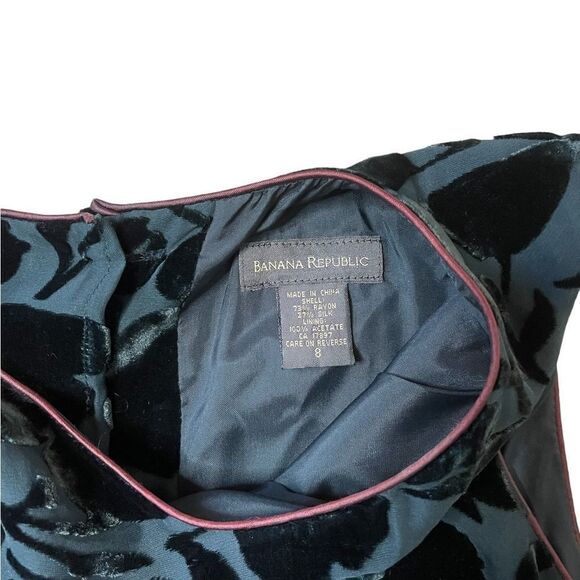 Banana Republic Velvet Burnout Button Back Silk Blend Top - Picture 16 of 16